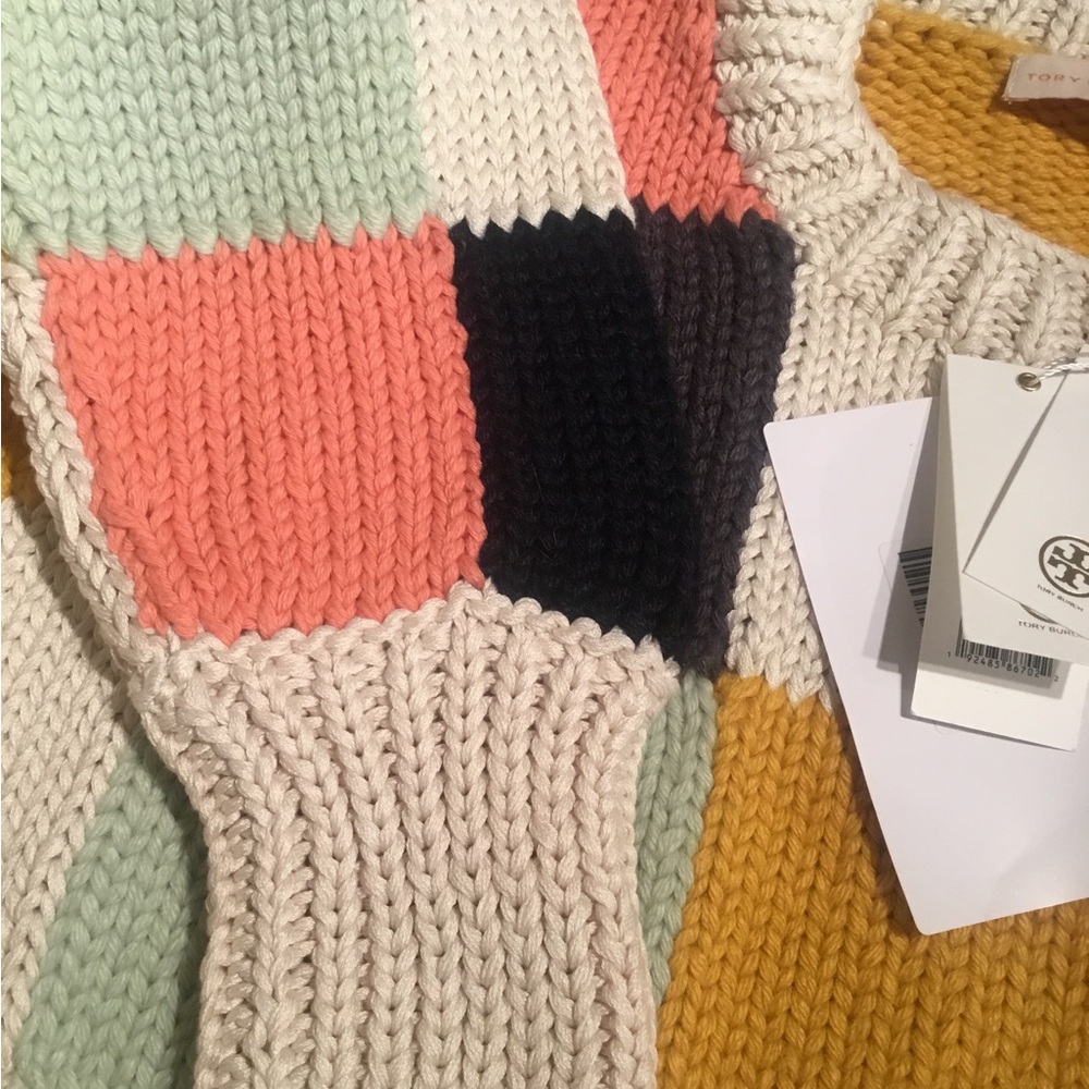 Tory Burch Multicolor Patchwork Sweater NWT - image 11